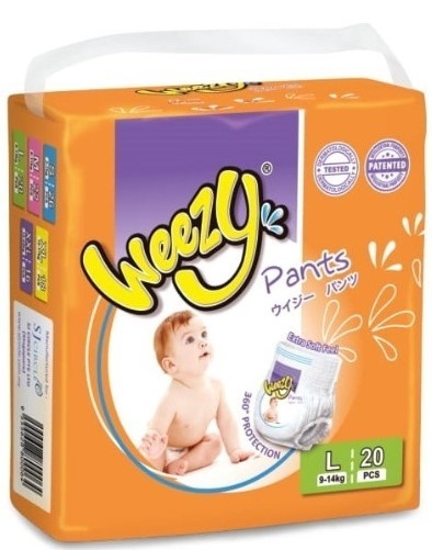 Weezy Disposable Baby Diaper Pants L20pcs Convenient Pack Weezy Diapers Baby Care Johor Bahru (JB), Malaysia, Ulu Tiram Wholesaler, Supplier, Supply, Supplies | J.B. Cip Sen Trading Sdn Bhd