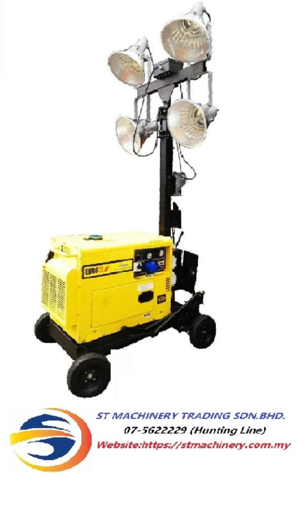 EUROPOWER 4 X 400W LIGHTING TOWER C/W TDH6505 GENERATOR (SILENT TYPE)