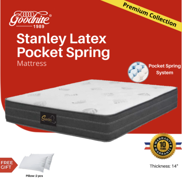 Goodnite Stanley 12" Latex Pocketed Spring Mattress