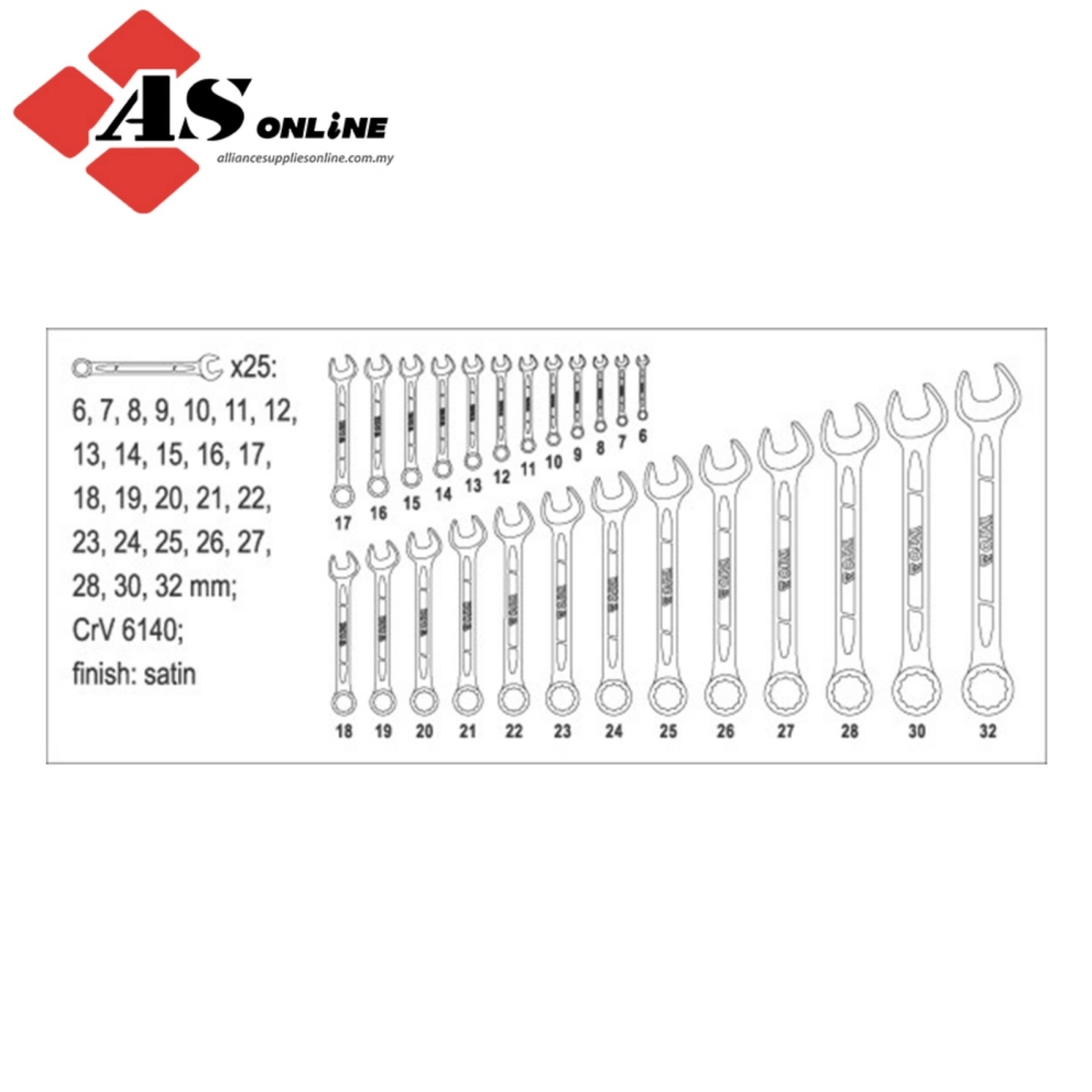 YATO Combination Spanner Set 25 Pcs / Model: YT-0075