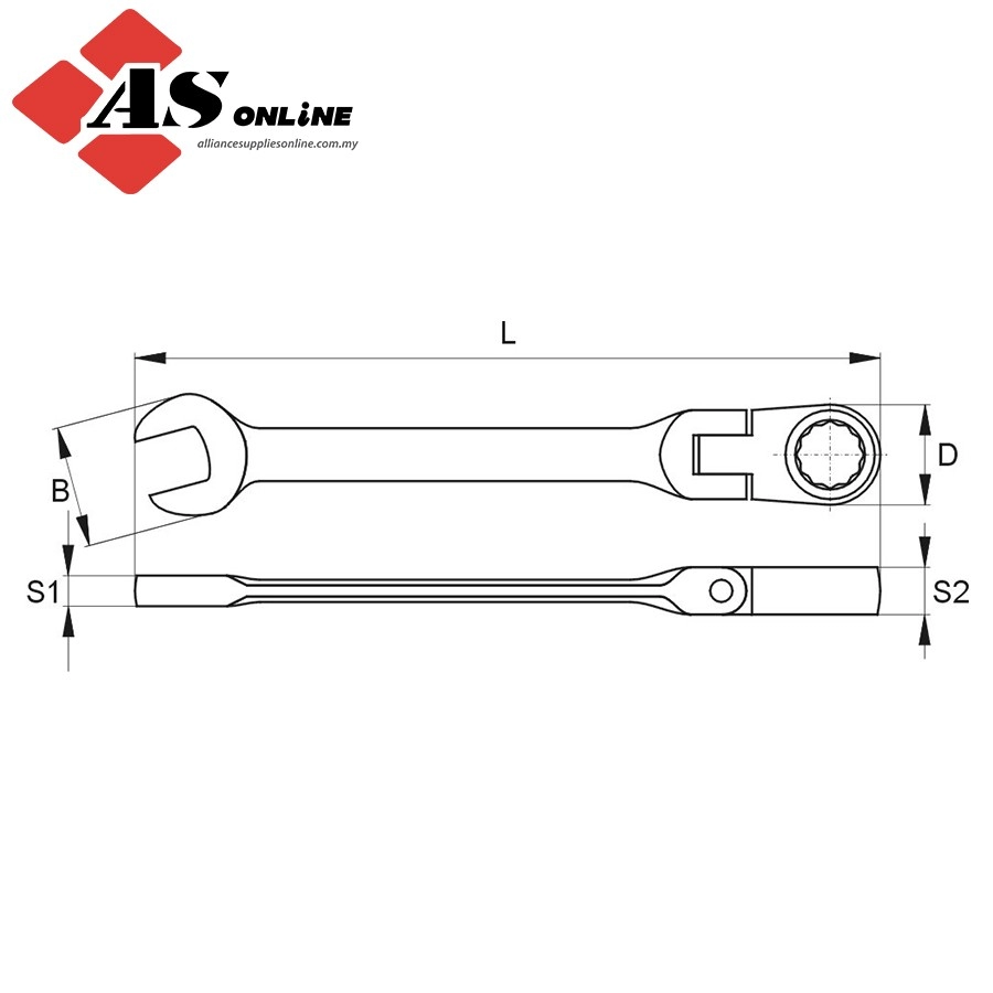 YATO Flexible Ratchet Combination Wrench 30mm / Model: YT-1695