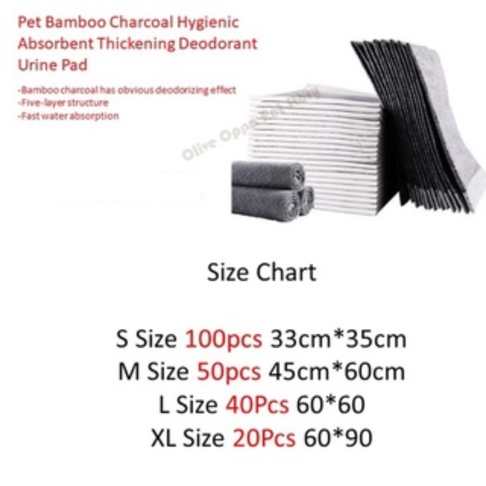 Pet Bamboo Charcoal Hygienic Absorbent Thickening Deodorant Urine Pad/Wee Pad (S/M/L/XL)