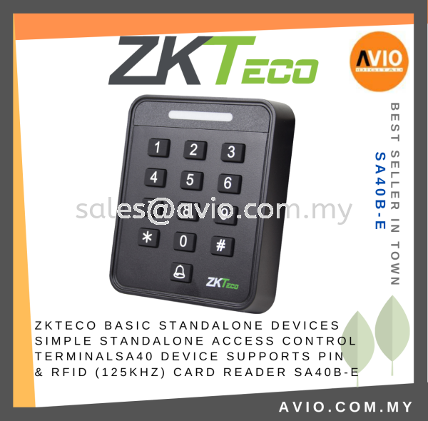 ZKTeco Standalone Door Access Keypad Reader Control Terminal Card Password PIN RFID ID EM Lock 125Khz Black SA40B-E ZKTECO Johor Bahru (JB), Kempas, Johor Jaya Supplier, Suppliers, Supply, Supplies | Avio Digital