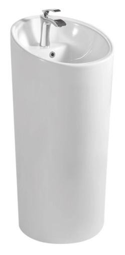 IT-M9010 Standalone Wash Basin – Premium White Ceramic Freestanding Basin 465x465x980mm