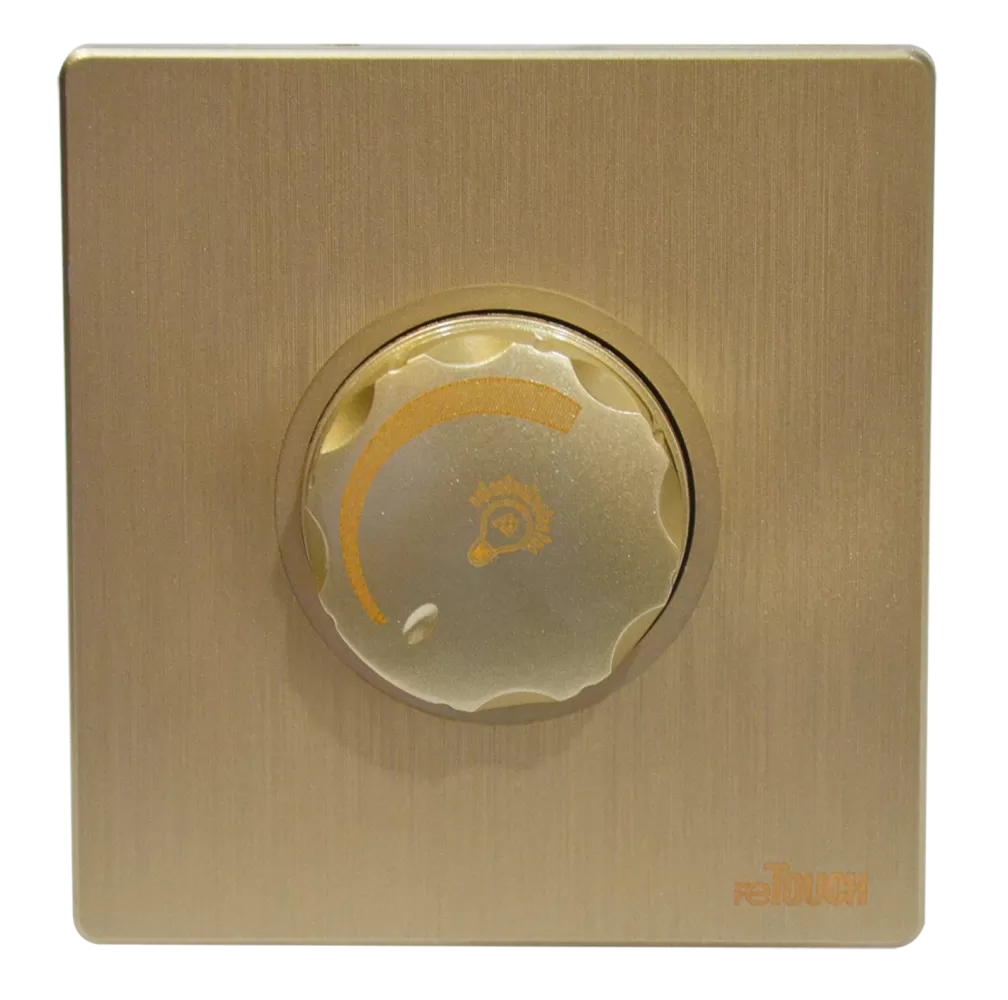 reTOUCH ULTRA RIMLESS ULTRA 500W ROTARY DIMMER (LED 100W) [WHITE/TEXTURE GOLD/MATTE GREY]