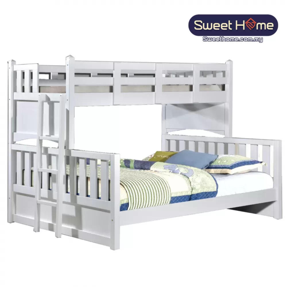 Double Decker wooden bed Bedframe / bunk bed Solid Wood Penang