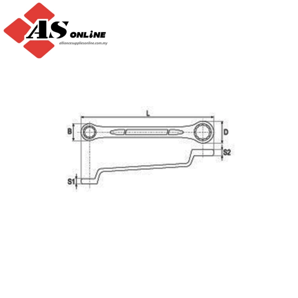 YATO Bi-Hexagonal Ring Spanner, Satin Finish 30x32mm / Model: 