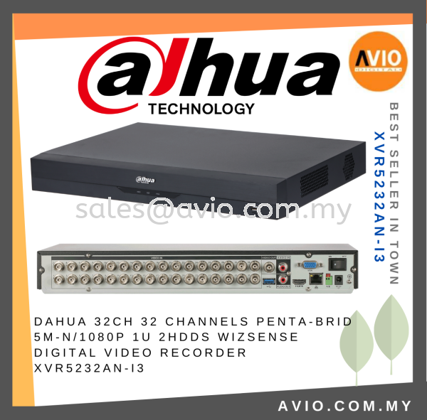 Dahua 32CH 32 Channel 5M Lite / 1080P HD 2HDD Bay WizSense Analog CCTV DVR Recorder CVI TVI AHD CVBS Metal XVR5232AN-I3 DVR ANALOG RECORDER DAHUA Johor Bahru (JB), Kempas, Johor Jaya Supplier, Suppliers, Supply, Supplies | Avio Digital