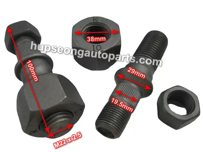 INOKOM AD3 3TON FRONT AND REAR WHEEL BOLT WITH NUT RIGHT HAND (WB-AD3-10RA)