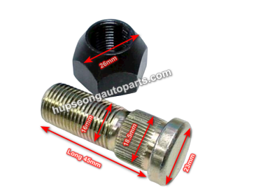 INOKOM AU26 FRONT RIGHT HAND WHEEL BOLT WITH NUT (WB-INOKOM-10FRA)