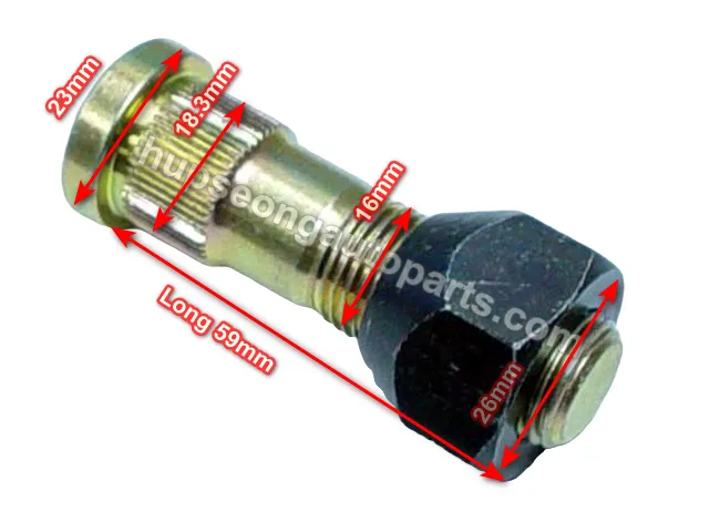 INOKOM AU26 REAR RIGHT HAND WHEEL BOLT WITH NUT (WB-INOKOM-10RRA)