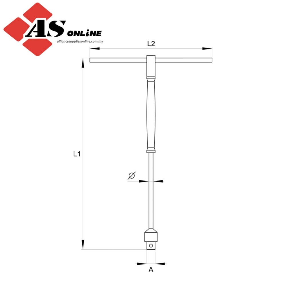 YATO Wrecking Bar 600 MMT-Type Adapter With Rotary Handle 1/4'' / Model: YT-1565