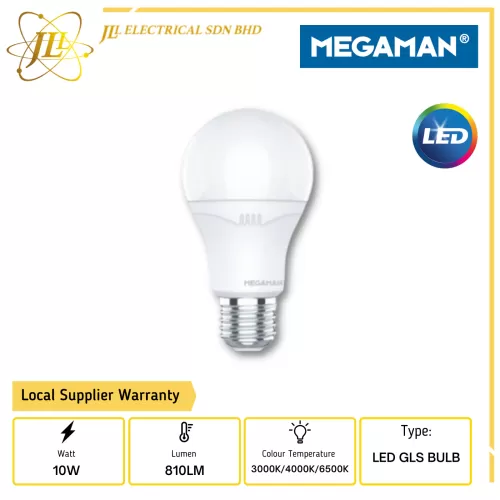 MEGAMAN YTA60Z1 10W 220-240V E27 810LM LED GLS BULB [3000K/4000K/6500K]