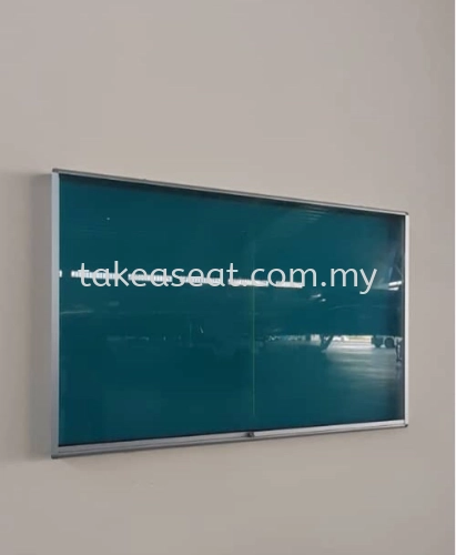 Fabric Notice Board Sliding Glass Cabinet (Aluminum)