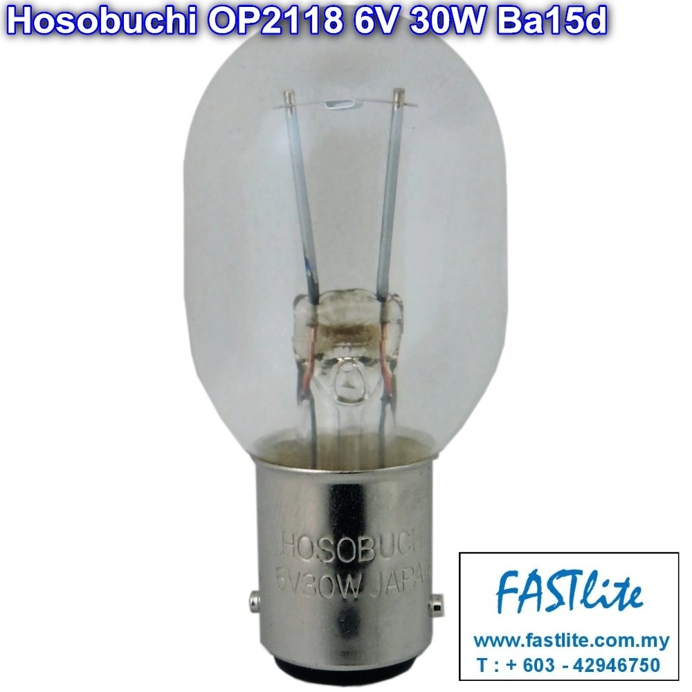Hosobuchi OP2118 6V 30W BA15d Microscope bulb