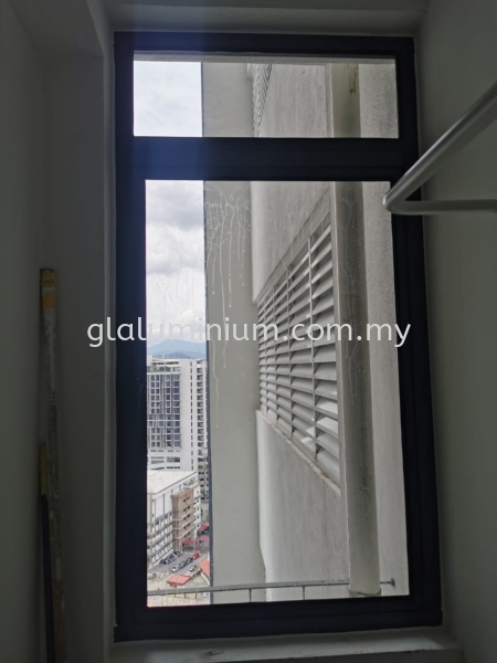 casement window 1 panels + Above fit glass @Residensi Riana Dutamas 1, jalan Segambut, Segambut  casement window 1 panels + Above fit glass Aluminium Casement Windows  Selangor, Malaysia, Kuala Lumpur (KL), Cheras Supplier, Installation, Supply, Supplies | GL GLASS & ALUMINIUM TRADING