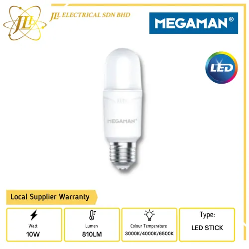 MEGAMAN YTP38Z1 10W 220-240V 810LM E27 LED STICK [3000K/4000K/6500K]