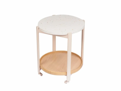 Creme End Table