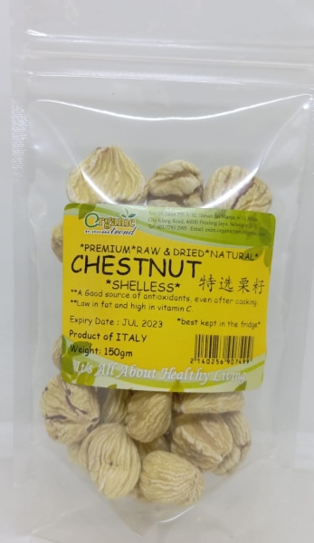 CHESTNUT*RAW - 150G ORGANIC TREND NUTS Selangor, Malaysia, Kuala Lumpur (KL), Petaling Jaya (PJ) Supplier, Supply, Supplies, Wholesaler | Organic Trend (001938375-K)OWNERSHIP BY EXIM ORGANIC & NATURAL FOOD SDN BHD