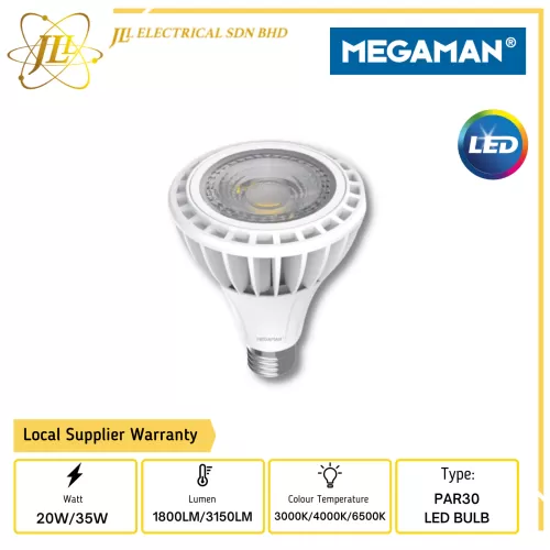 MEGAMAN YTPAR30A3 220-240V E27 1800LM/3150LM LED PAR30 BULB [20W/35W] [3000K/4000K/6500K]