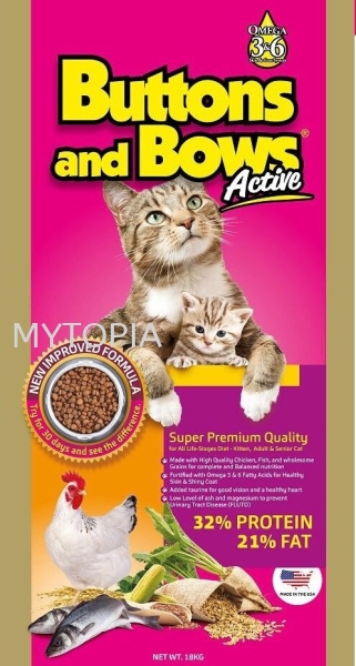 BUTTONS AND BOWS ALL STAGE CHICKEN & FISH 8KG BUTTONS AND BOWS CAT FOOD Perak, Malaysia, Selangor, Kuala Lumpur (KL), Ipoh, Batu Gajah Supplier, Suppliers, Supply, Supplies | MYTOPIA PETCARE SDN. BHD.