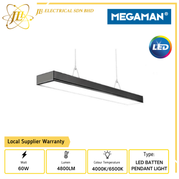 MEGAMAN MDL1007 60W 220-240V 4800LM LED BATTEN PENDANT LIGHT [4000K/6500K]