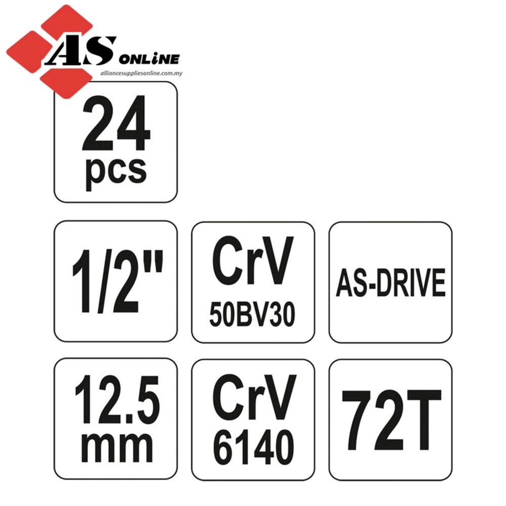 YATO Tool Set 24 Pcs / Model: YT-12651