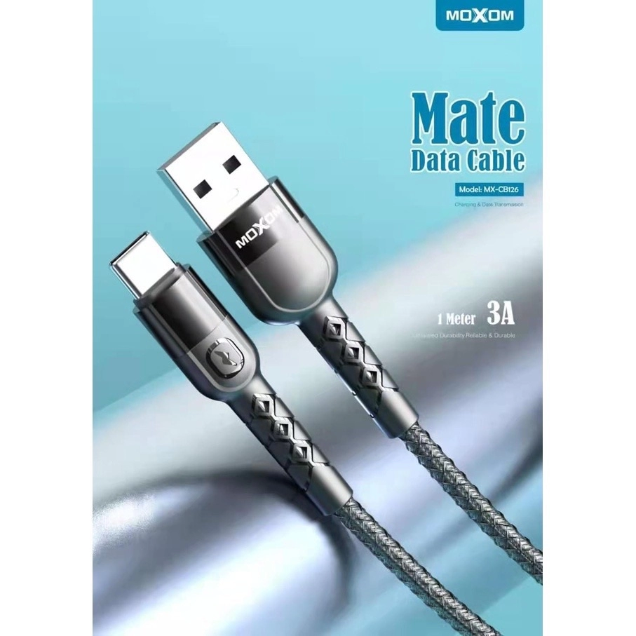 BOSTON MOXOM MX-CB126 Mate USB Data Cable / 3A Qualcomm 3.0 Quick Charging / Super Durable / High Speed