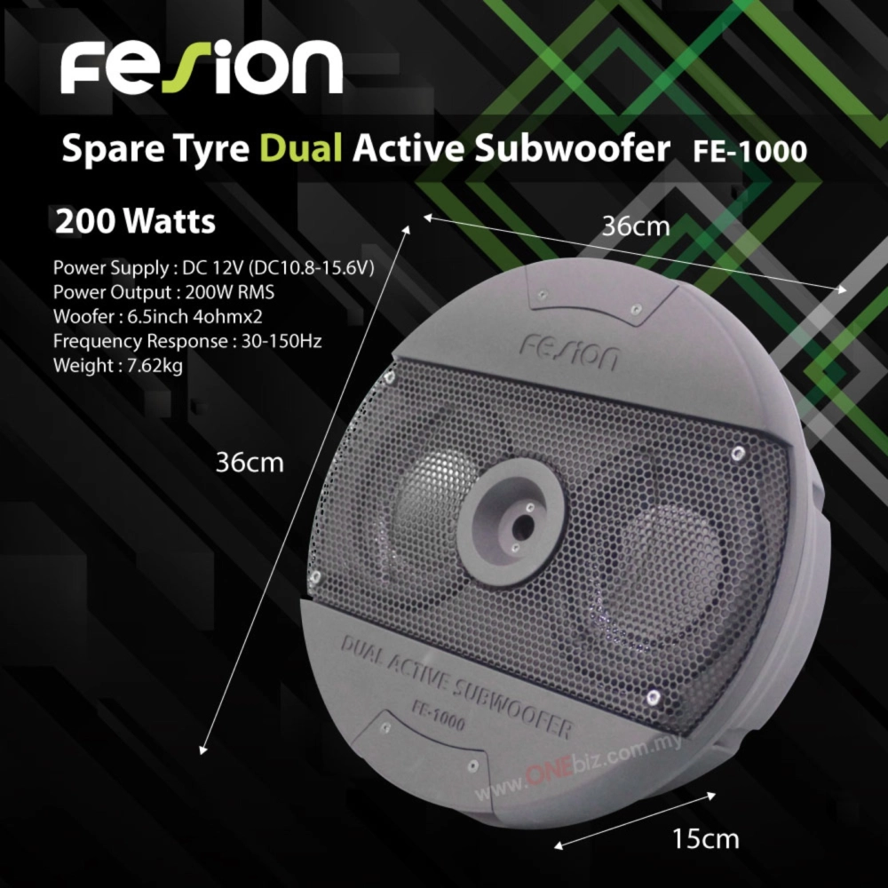 Fesion Spare Tyre Dual Active Subwoofer FE-1000