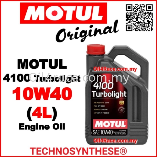 MOTUL 4100 Turbolight 10W40 (4L) Engine Oil - Semi Synthetic
