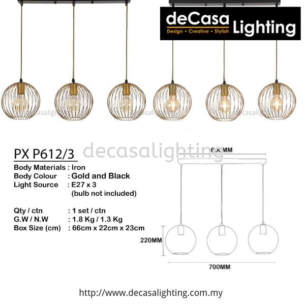 Modern Pendant Light (612) Retro Loft Design Pendant Light PENDANT LIGHT Selangor, Kuala Lumpur (KL), Puchong, Malaysia Supplier, Suppliers, Supply, Supplies | Decasa Lighting Sdn Bhd