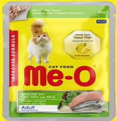 Me-O Cat Pouch Sardine with Chicken, Rice 80g