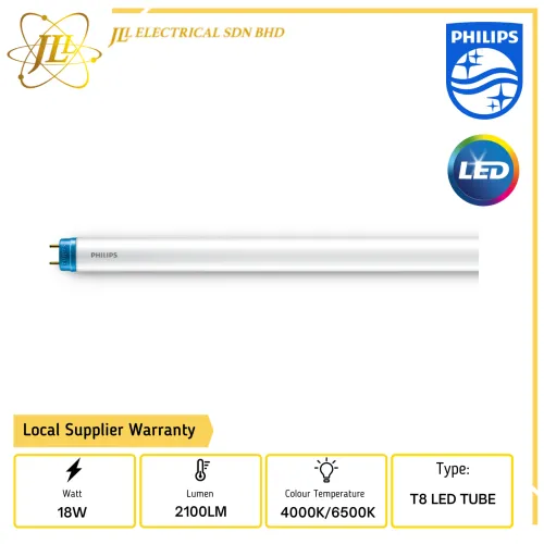 PHILIPS LED T8 COREPRO 18W 220-240V 2100LM 1200MM LED T8 TUBE [4000K/6500K]