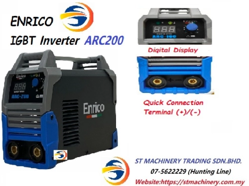 Enrico ARC-200 (IGBT) 1 Phase Inverter Welding Machine with Standard Accessories