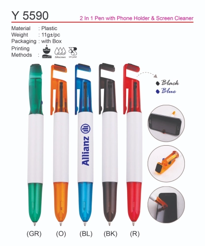 D*Y 5590 2 in 1 Pen with Phone Holder & Screen Cleaner