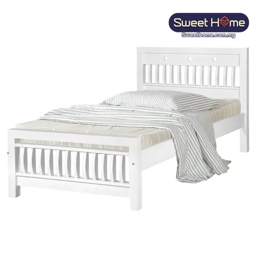   Single Super Single  Wooden Bedframe ATN 290(WH)  3ft 3.5ft