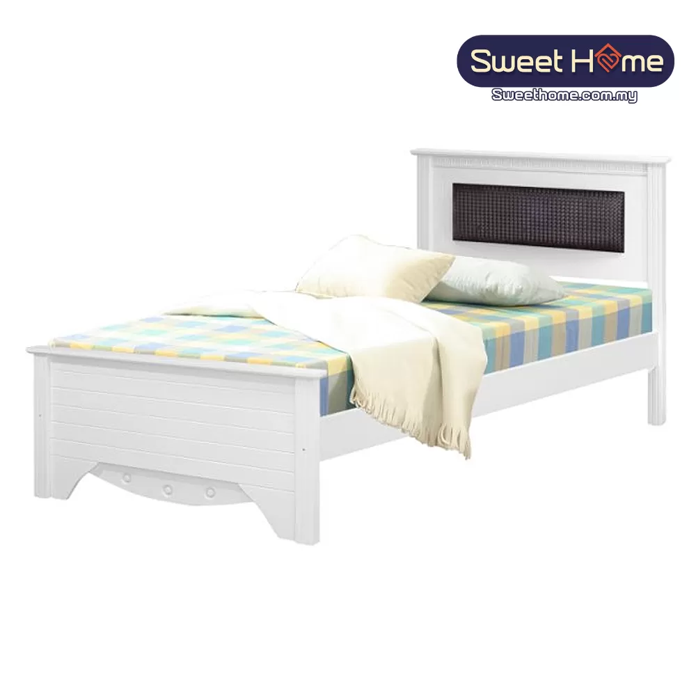   Single Super Single  Wooden Bedframe ATN 8240(WH)  3ft 3.5ft