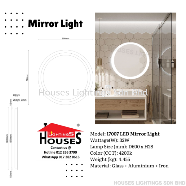 17007 LED Mirror Light Mirror Selangor, Malaysia, Kuala Lumpur (KL), Puchong Supplier, Suppliers, Supply, Supplies | Houses Lightings Sdn Bhd