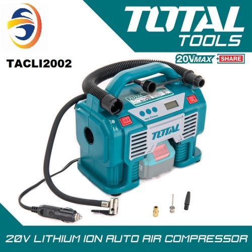 TOTAL 20V LITHIUM-ION CORDLESS AUTO AIR COMPRESSOR (160PSI) 11BAR - TACLI2002 SOLO