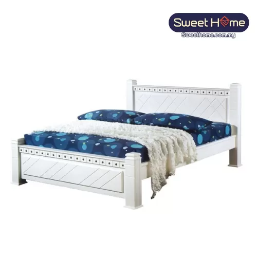 Queen King Solid Wood Bedframe AT 958 (WH)