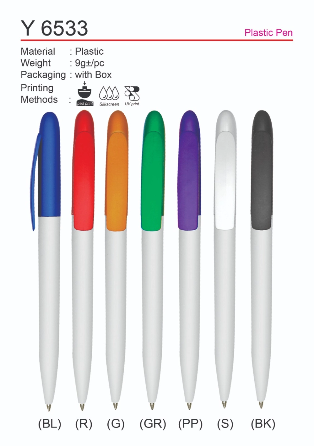 Y 6533 Plastic Pen