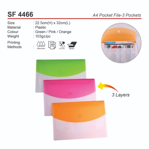 SF 4466 A4 Pocket File-3 Pocket