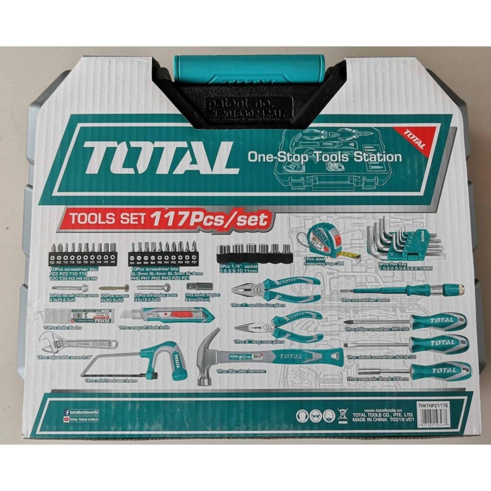 TOTAL 117PCS HOME DIY TOOLS SET - THKTHP21176