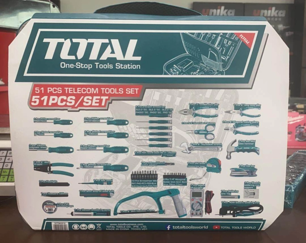 TOTAL 51PCS TELECOM TOOLS SET - TKTTSK0512