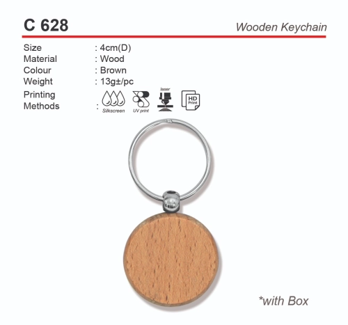 C 628 Wooden Keychain (A)