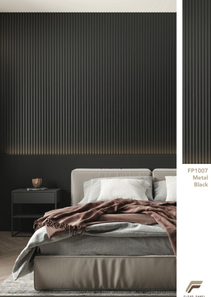 FP1007 METAL BLACK Collection 1 Fluted Panel Wall Panel Penang, Malaysia, Bukit Mertajam Supplier, Installation, Supply, Supplies | Novelty Flooring (M) Sdn Bhd