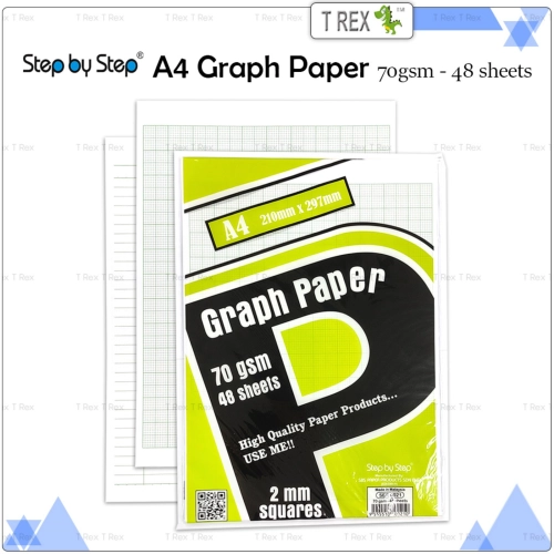 Step by Step A4 70gsm Graph Paper - 48 Sheets