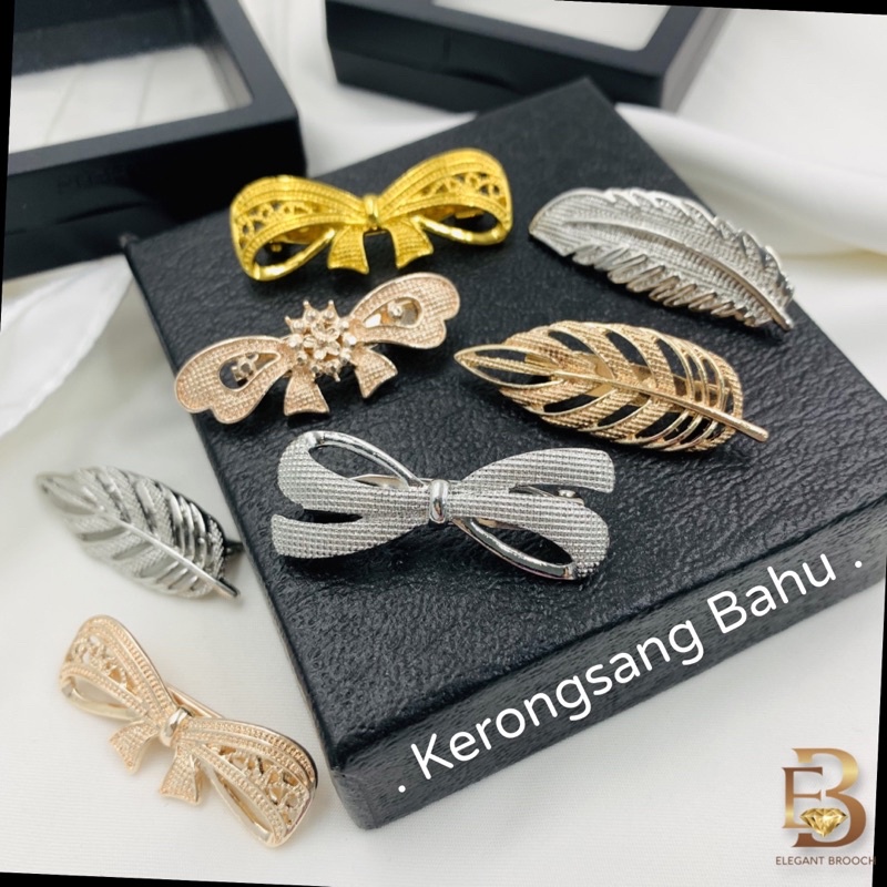 Elegant Brooch 1pc Kerongsang Bahu Tanpa Batu Pin Tudung Brooch shoulder Hijab