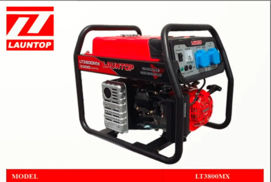 Launtop LT3800MX Gasoline Generator ，Rated Output: 3.2kw,  Fuel Tank:15 Lit.