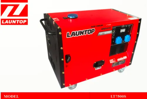 Launtop LT7500S Gasoline Generator (Silent Type)，Rated Output:5.5kw , Fuel Tank: 15 Lit.